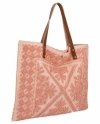 Talianska Kabelka Shopper Bag v Módnych Vzoroch 5887 Púdrovoružová