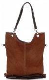 Kožené kabelka listonoška Genuine Leather hnedá 517