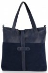Kožené kabelka shopper bag Roberto Ricci tmavo modrá 18139