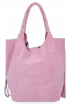 Kožené kabelka shopper bag Vittoria Gotti púdrová ružová VPOS9