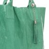 Kožené kabelka shopper bag Genuine Leather 555 zelená