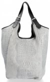 Kožené kabelka shopper bag Vera Pelle svetlo šedá 9551