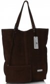 Kožené kabelka shopper bag Vittoria Gotti čokoládová V22