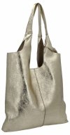 Talianska Kožená Kabelka Shopper Bag s Kozmetickou 165 Zlatá