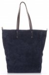 Kožené kabelka univerzálna Genuine Leather tmavo modrá 808036