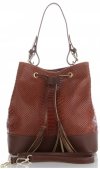 Kožené kabelka shopper bag Vittoria Gotti hnedá V344