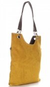 Kožené kabelka listonoška Genuine Leather horčicová 517