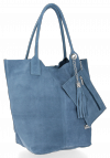 Kožené kabelka shopper bag Vittoria Gotti svetlo modrá V5190