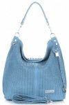 Kožené kabelka shopper bag Vittoria Gotti svetlo modrá V80051