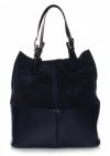 Kožené kabelka shopper bag Genuine Leather tmavo modrá 605