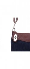 Kožené kabelka listonoška Genuine Leather tmavo modrá 14
