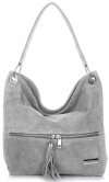 Kožené kabelka shopper bag Vittoria Gotti svetlo šedá V3821