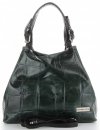 Kožené kabelka shopper bag Vittoria Gotti fľašková zelená V692754