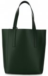 Kožené kabelka shopper bag Vittoria Gotti fľašková zelená V3121