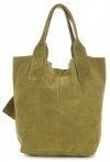 Kožené kabelka shopper bag Vittoria Gotti zelená V5190