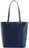 Kožené kabelka klasická Vittoria Gotti tmavo modrá V7715