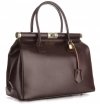 Kožené kabelka kufrík Genuine Leather čokoládová 816(2