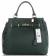 Kožené kabelka kufrík Vittoria Gotti fľašková zelená V366