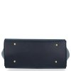 Kožené kabelka kufrík Genuine Leather tmavo modrá 2222