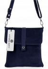 Kožené kabelka univerzálna Vittoria Gotti tmavo modrá B17