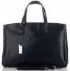 Kožené kabelka kufrík Genuine Leather tmavo modrá 3239