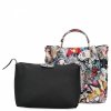 Talianska Kožená Kabelka Módny Kufrík 5702-1 Multicolor/Biela