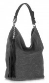 Kožené kabelka shopper bag Genuine Leather šedá G100
