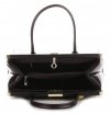 Kožené kabelka kufrík Genuine Leather čierna 816(2