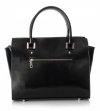 Kožené kabelka kufrík Genuine Leather 2222 čierna
