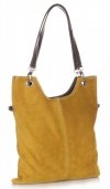 Kožené kabelka listonoška Genuine Leather horčicová 517