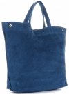 Kožené kabelka shopper bag Vera Pelle tmavo modrá A19