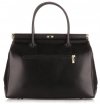 Kožené kabelka kufrík Genuine Leather čierna 816(2