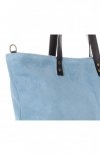 Kožené kabelka shopper bag Vera Pelle svetlo modrá 80041