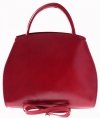 Kožené kabelka kufrík Genuine Leather červená 956