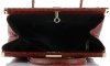 Kožené kabelka kufrík Genuine Leather koňaková 7727