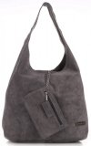 Kožené kabelka shopper bag Vittoria Gotti šedá V8802