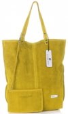 Kožené kabelka shopper bag Vittoria Gotti žltá V22