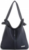 Kožené kabelka shopper bag Vittoria Gotti tmavo modrá V5701