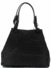 Kožené kabelka shopper bag Vittoria Gotti čierna V80047