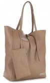 Kožené kabelka shopper bag Vittoria Gotti tmavo béžová V775