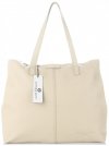 Kožené kabelka shopper bag Vittoria Gotti béžová V5705