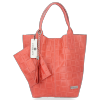 Kožené kabelka shopper bag Vittoria Gotti koralová B22
