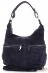 Kožené kabelka univerzálna Genuine Leather tmavo modrá 8309