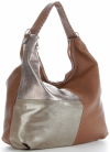 Kožené kabelka shopper bag Genuine Leather ryšavá 5521