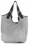 Kožené kabelka shopper bag Vittoria Gotti svetlo šedá V80050