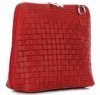 Kožené kabelka listonoška Genuine Leather červená A7