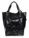 Kožené kabelka shopper bag Genuine Leather čierna 788
