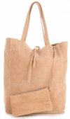 Kožené kabelka shopper bag Vera Pelle béžová 601