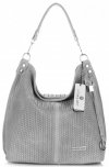 Kožené kabelka shopper bag Vittoria Gotti svetlo šedá V80051