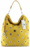 Kožené kabelka shopper bag Vittoria Gotti žltá V3077Z